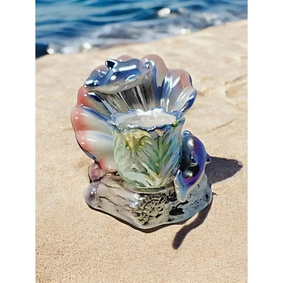 Vintage Baby Dolphin Lustreware Candle Holder - Picture 3 of 9